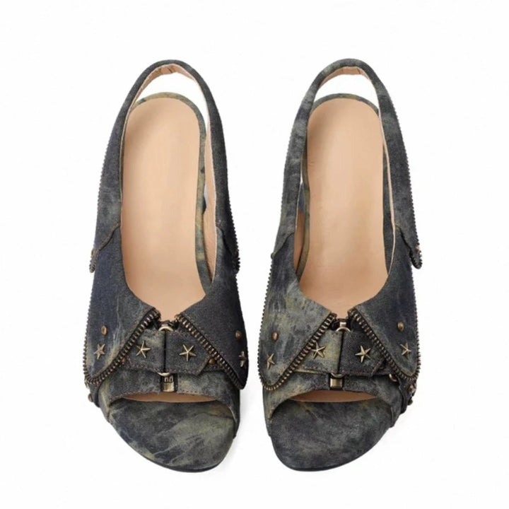 Starbolt Denim Platform Sandals
