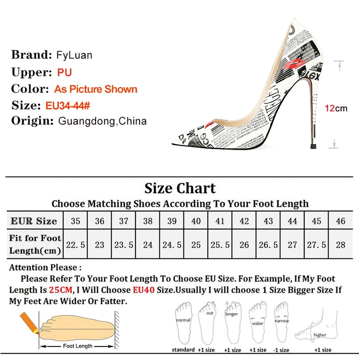 Gazzetta Newsprint Pointed Pumps