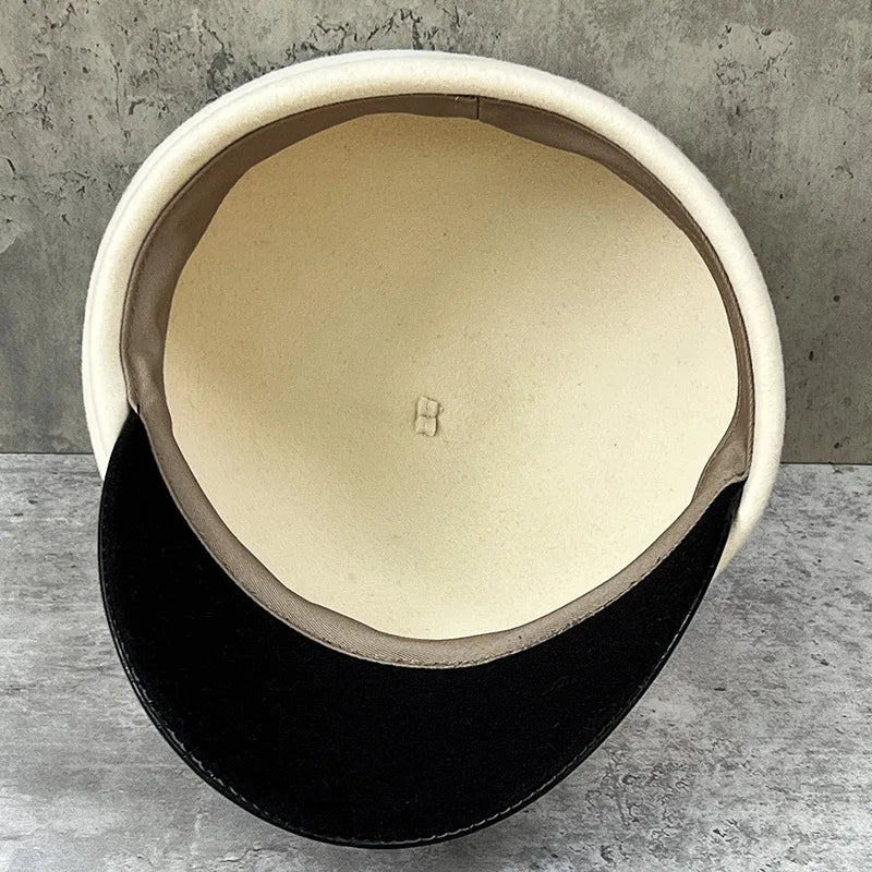 Aveline Leather Wool Beret