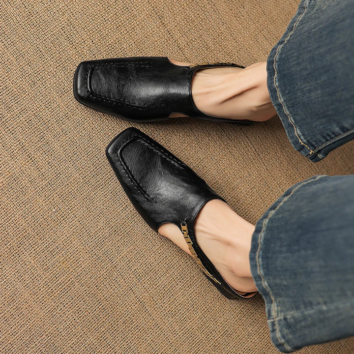 Catena Square-Toe Leather Mules