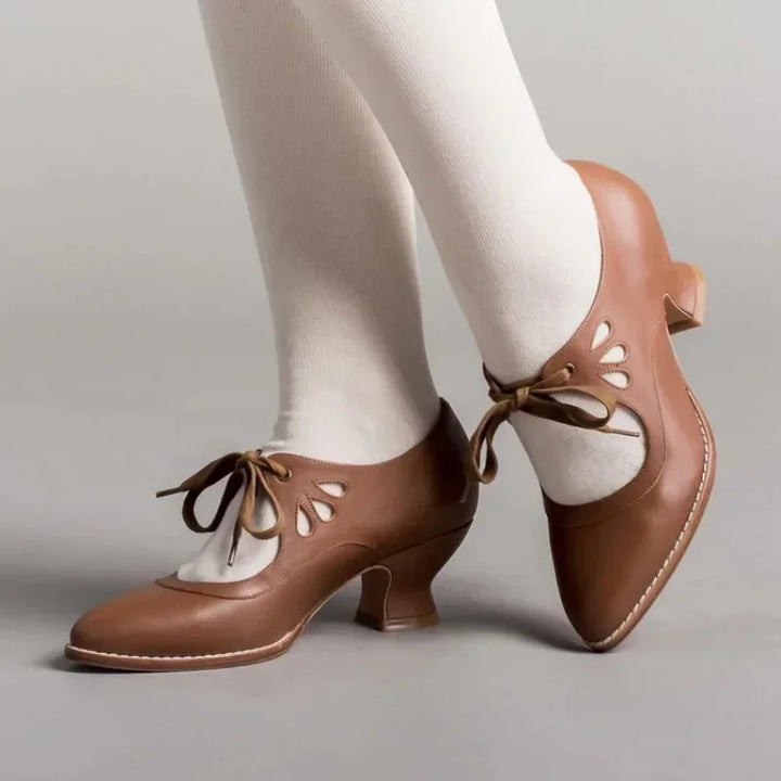 Farfalla Lace-Up Mary Jane Pumps