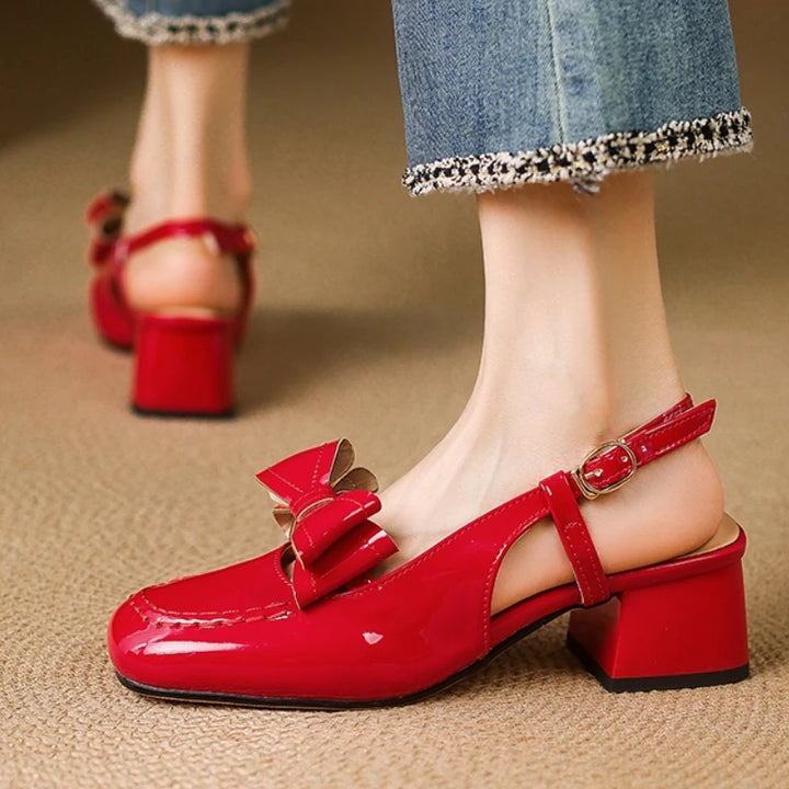 Valette Patent Bow Slingbacks