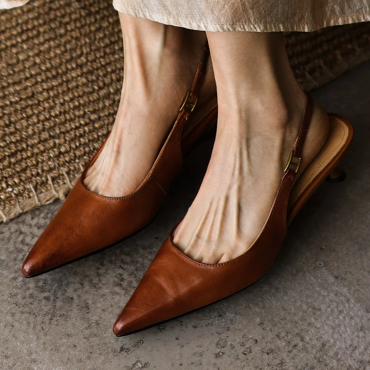 Valina Leather Slingbacks
