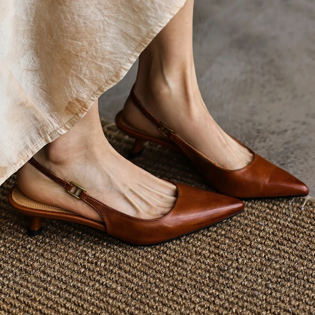 Valina Leather Slingbacks