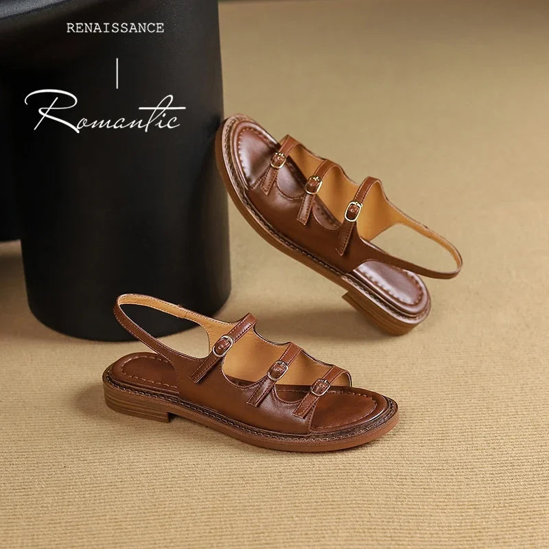 Trellis Leather Sandals