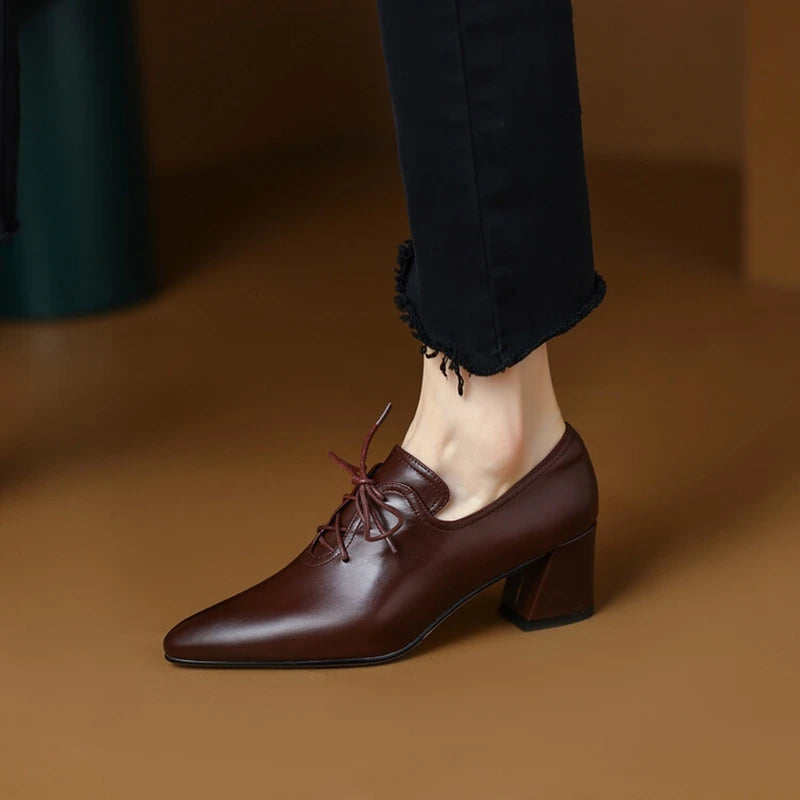 Alessandra Split Leather Pumps