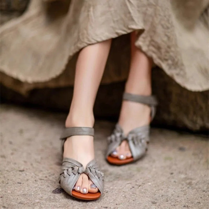 Alina Braided Leather Sandals