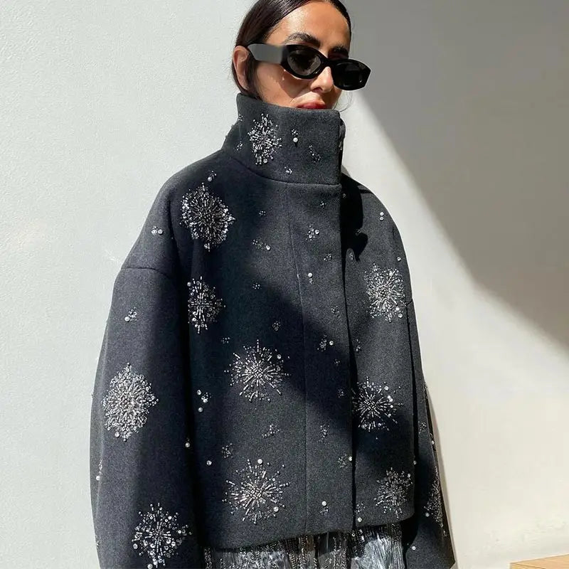 Snowflake Wool Statement Jacket