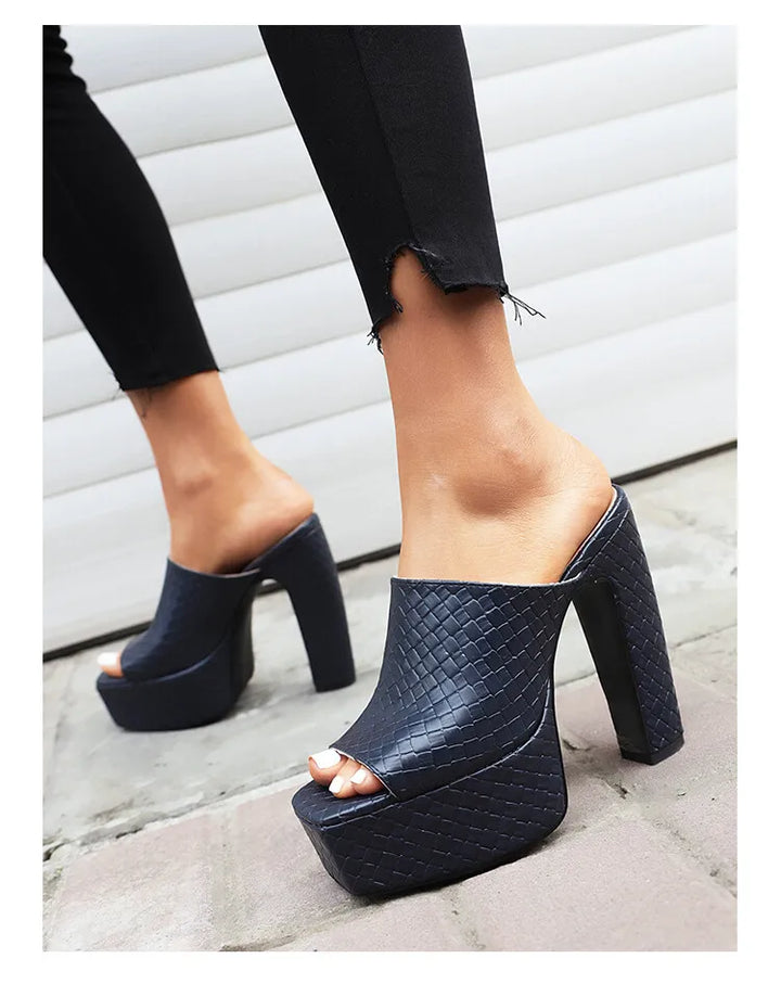 Trecce Woven Platform Mules