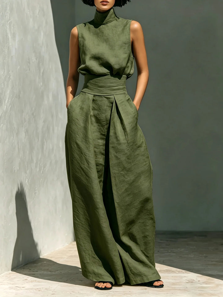 Vestale High-Neck Linen Set