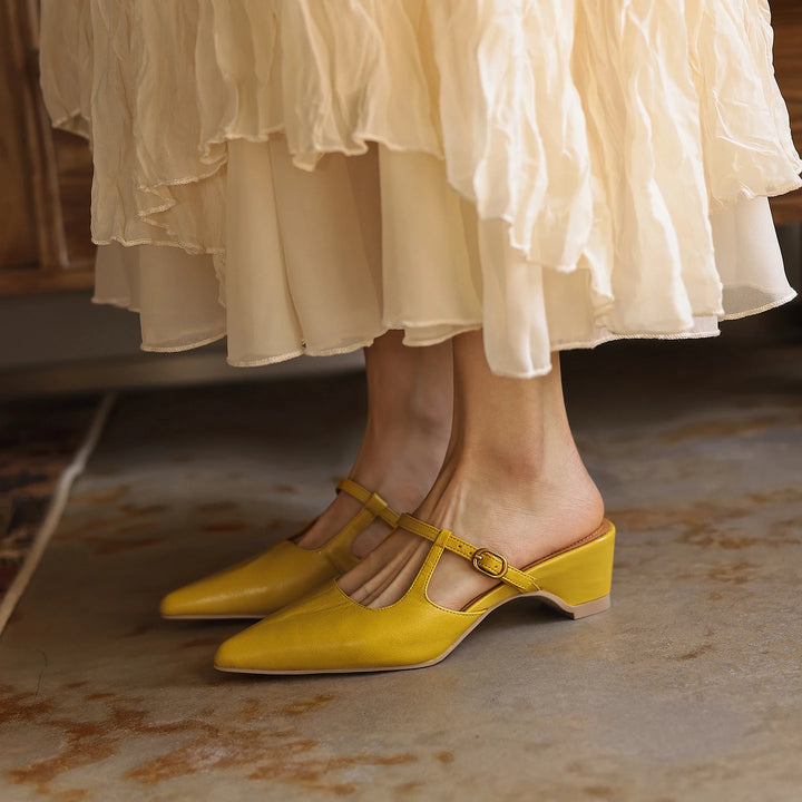 Noelle Leather Mules
