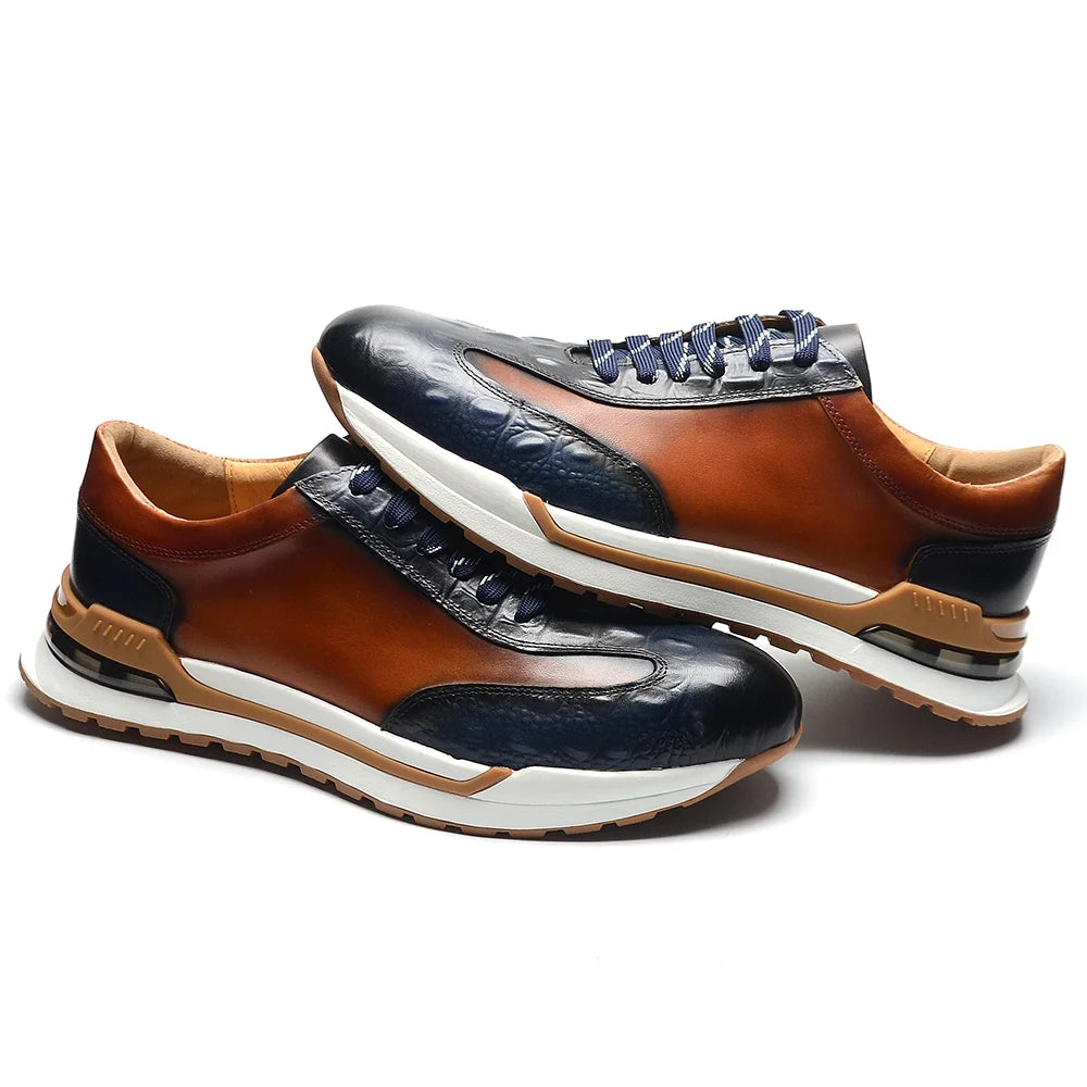 Vittorio Burnished Leather Sneakers