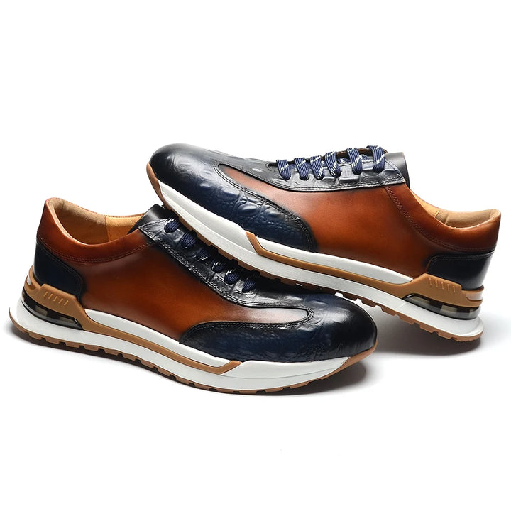 Vittorio Burnished Leather Sneakers