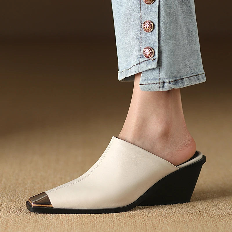 Vionette Leather Mules