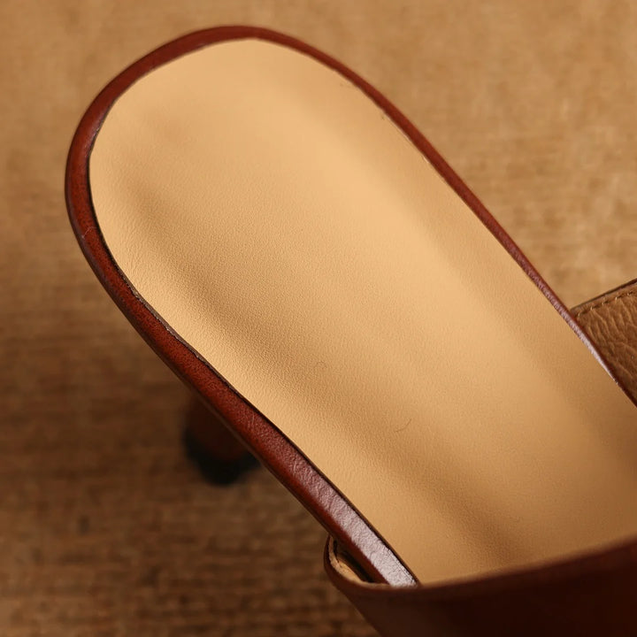 Calice Twin Strap Leather Mules