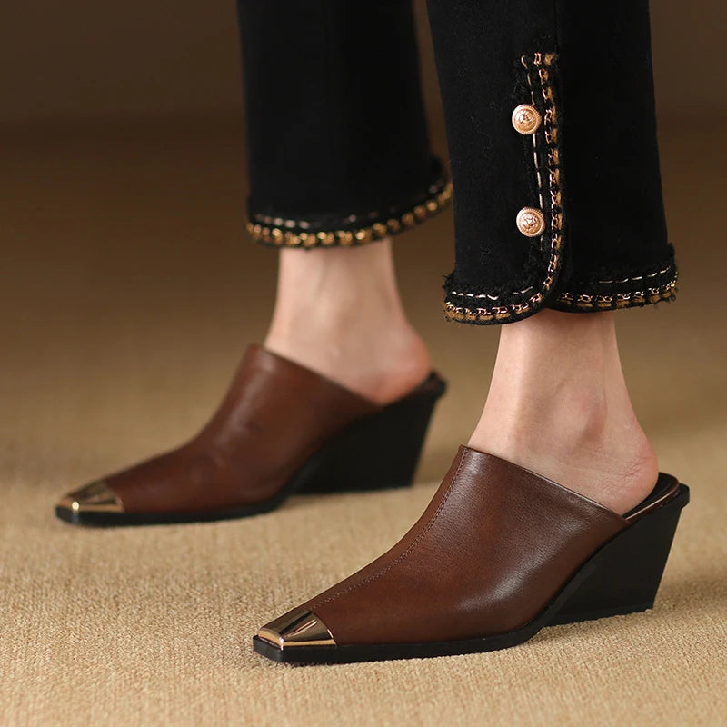 Vionette Leather Mules