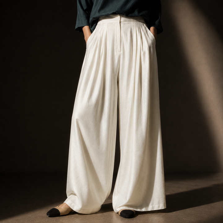 Sereta Silk Wide-Leg Trousers