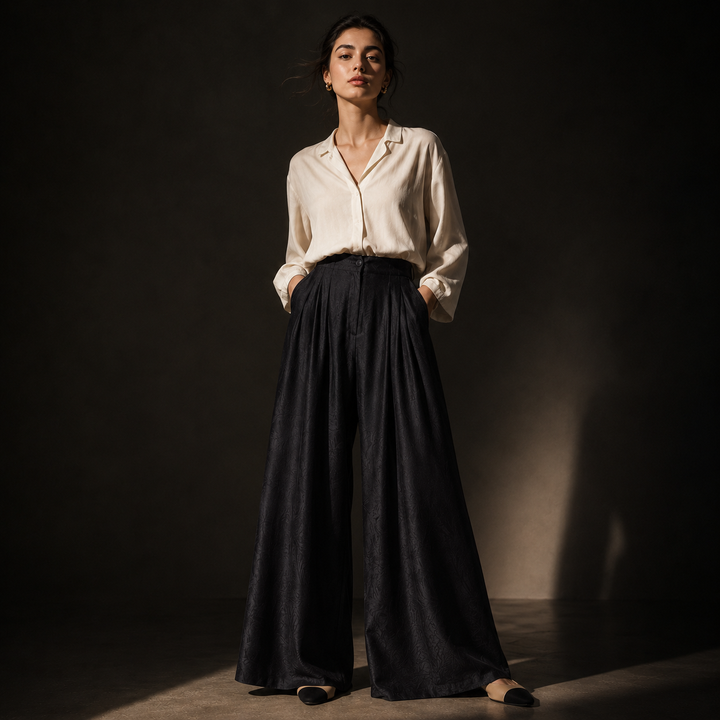 Sereta Silk Wide-Leg Trousers