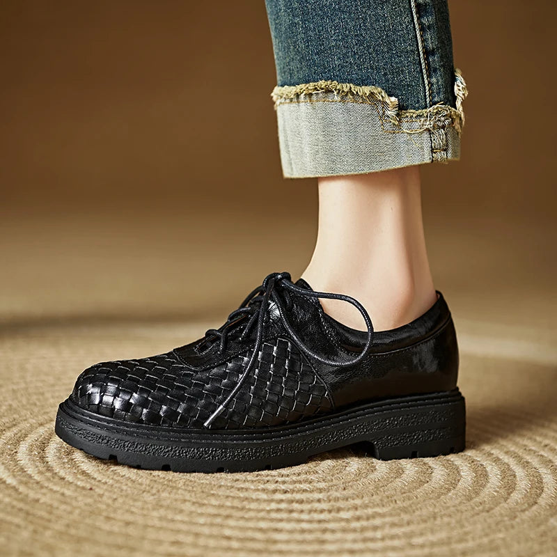 Tressa Woven Leather Oxfords