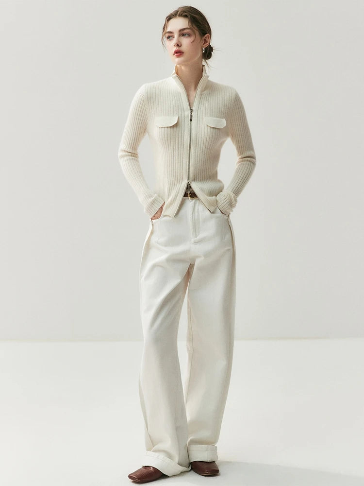 Colette Cashmere Rib Cardigan