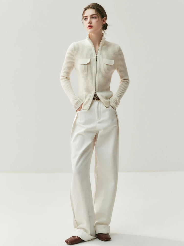 Colette Cashmere Rib Cardigan