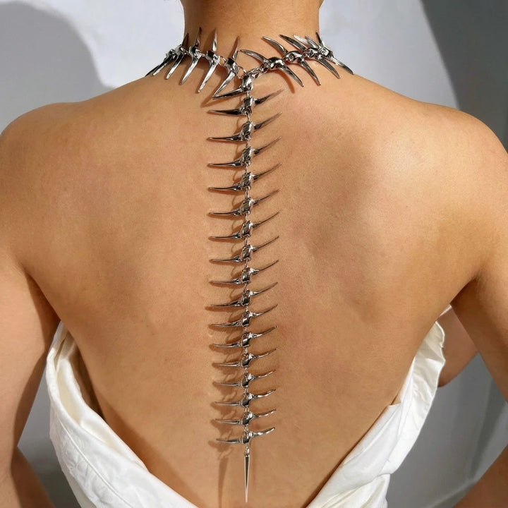 Vertebra Spiked Back Chain Necklace