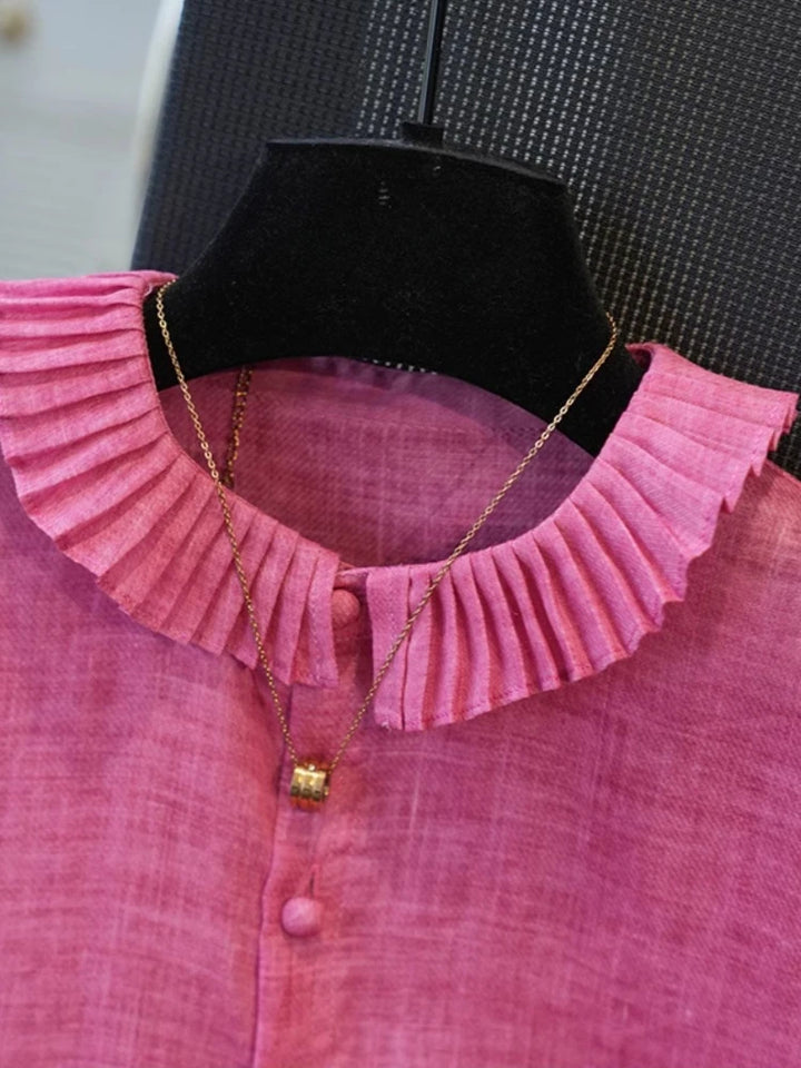Pleatra Ruffle Collar Blouse
