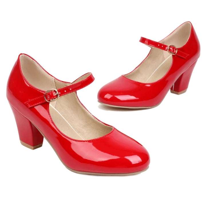 Scarlet Patent Pumps