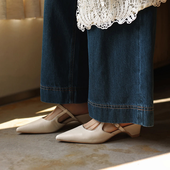 Noelle Leather Mules