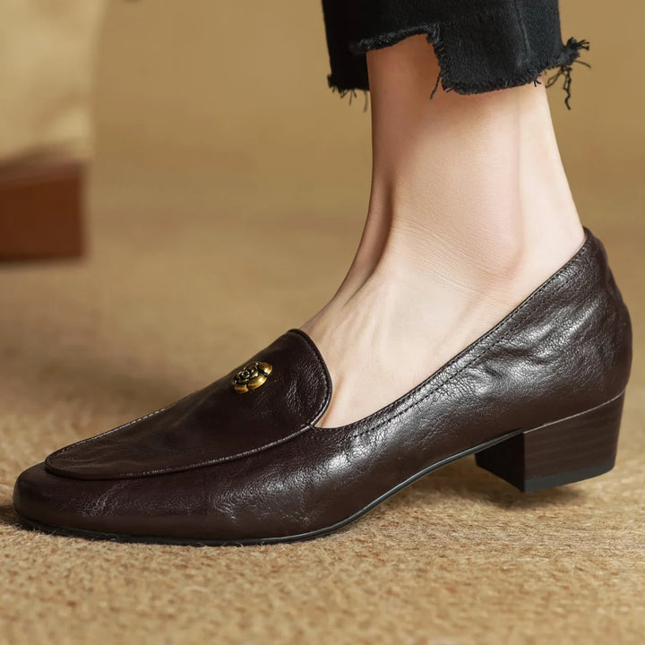 Camellia Leather Loafers