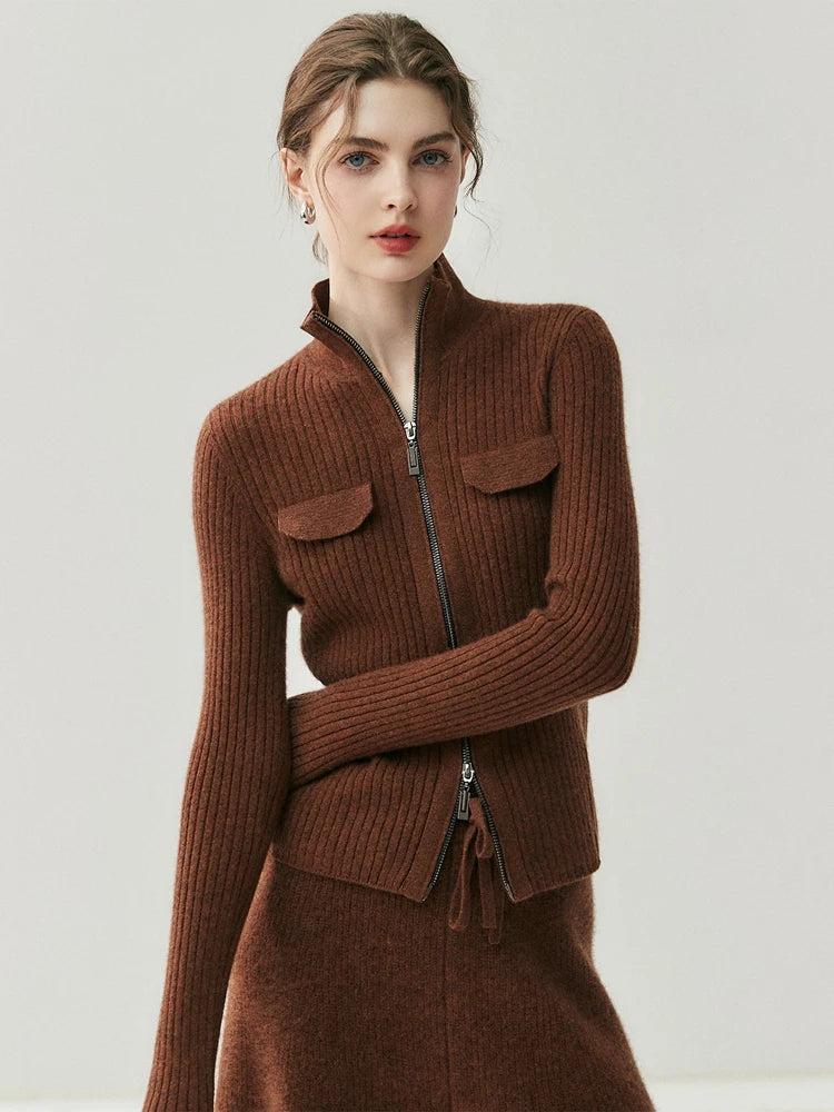 Colette Cashmere Rib Cardigan