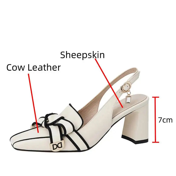 Doppio Fiocco Leather Heels