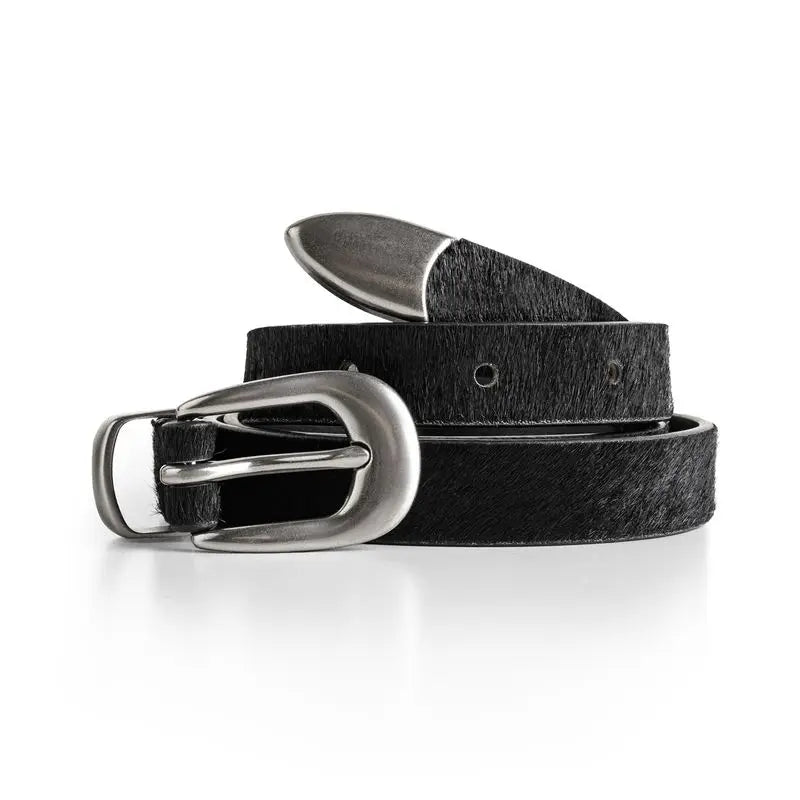 Brindle Slim Leather Belt