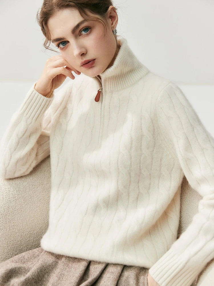 Claudette Cashmere Quarter Zip