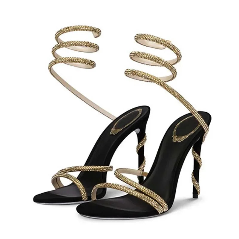 Spiralina Crystal Wrap Sandals