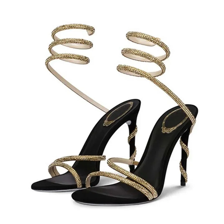 Spiralina Crystal Wrap Sandals