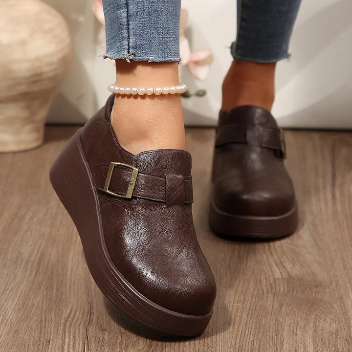 Fibbia Buckle Wedge Loafers