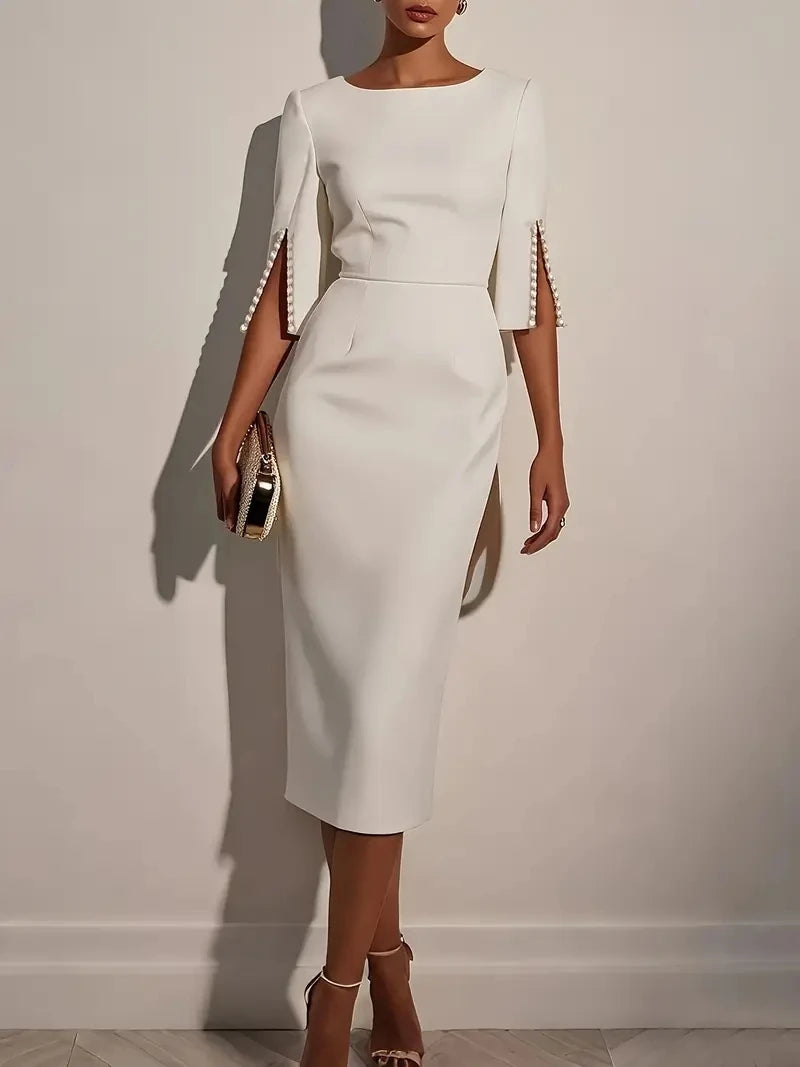 Perlina Split-Sleeve Pencil Dress