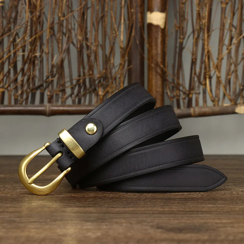 Harlow Brass Leather Belt