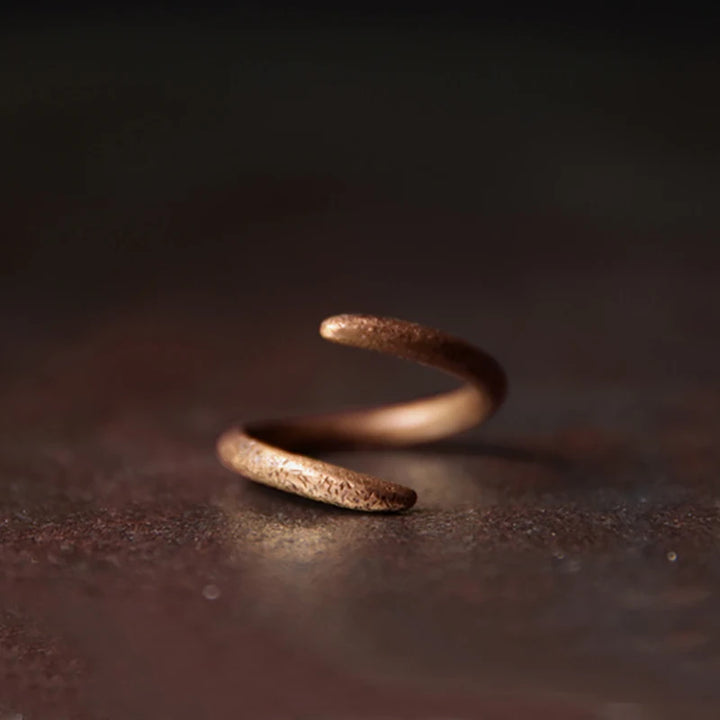 Patina Spiral Copper Ring
