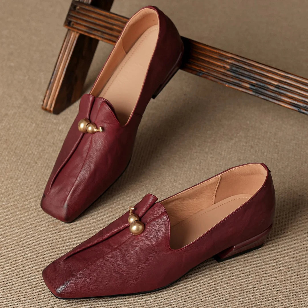 Zucchetta Gourd-Charm Square-Toe Loafers