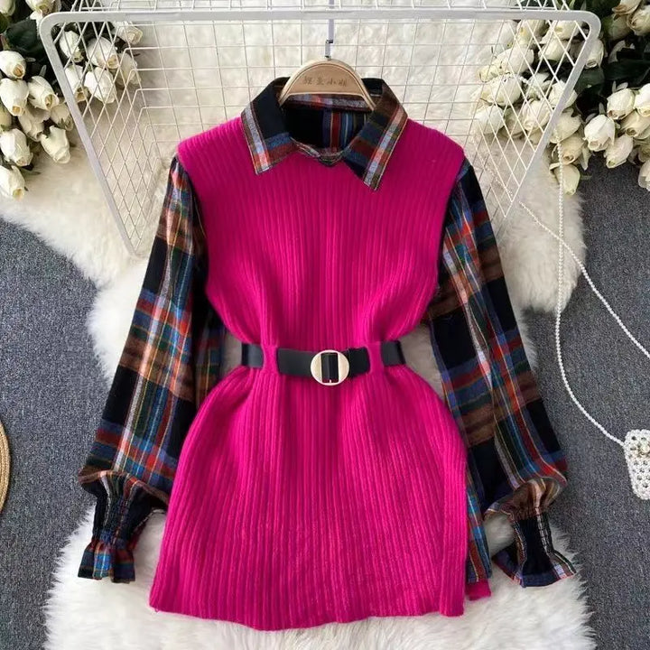 Plaid & Pleat 2 Piece Set