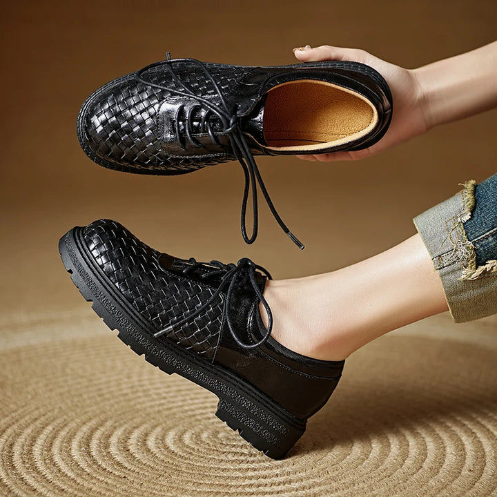 Noemi Woven Leather Oxfords