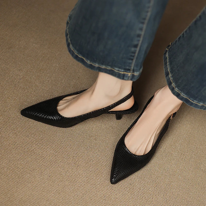 Valerra Leather Slingbacks