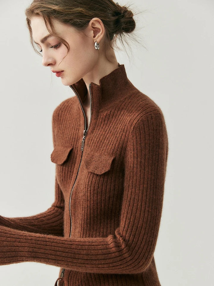 Colette Cashmere Rib Cardigan