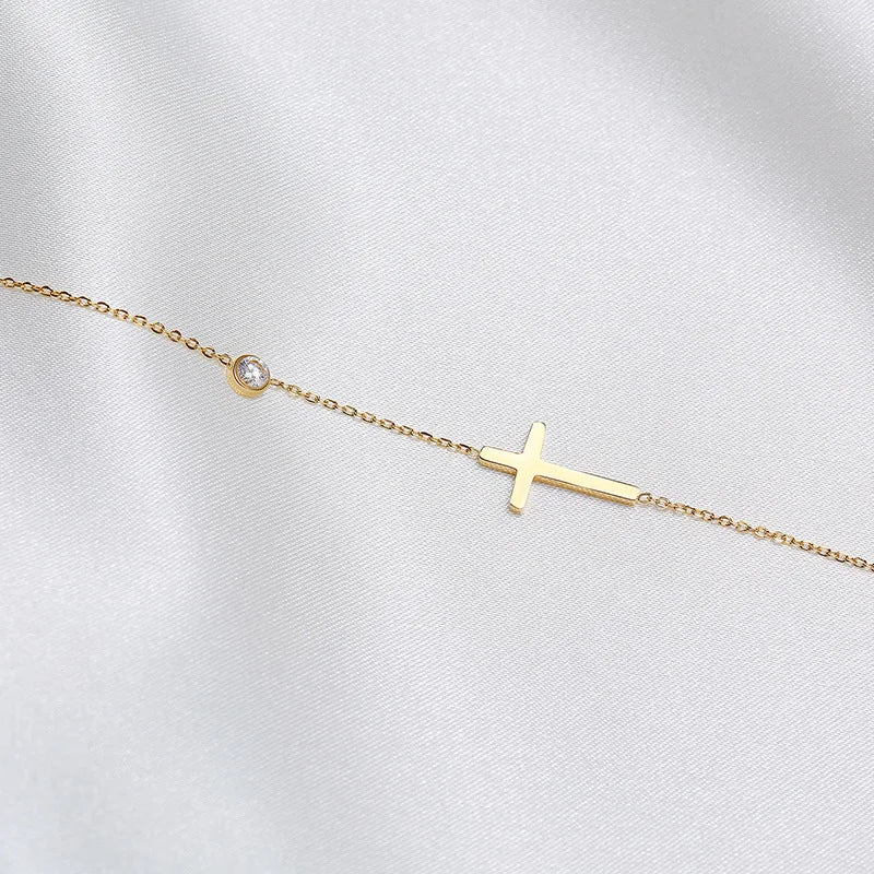 Quiet Faith Side Cross Necklace