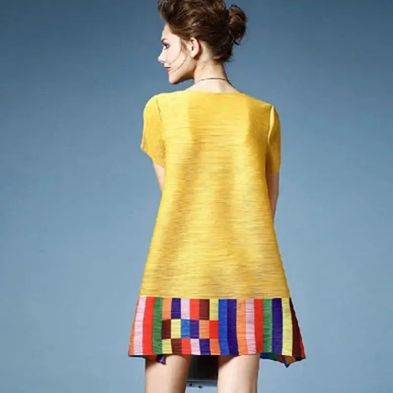 Mosaica Colorblock Pleated Dress