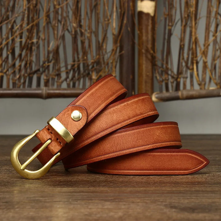 Harlow Brass Leather Belt