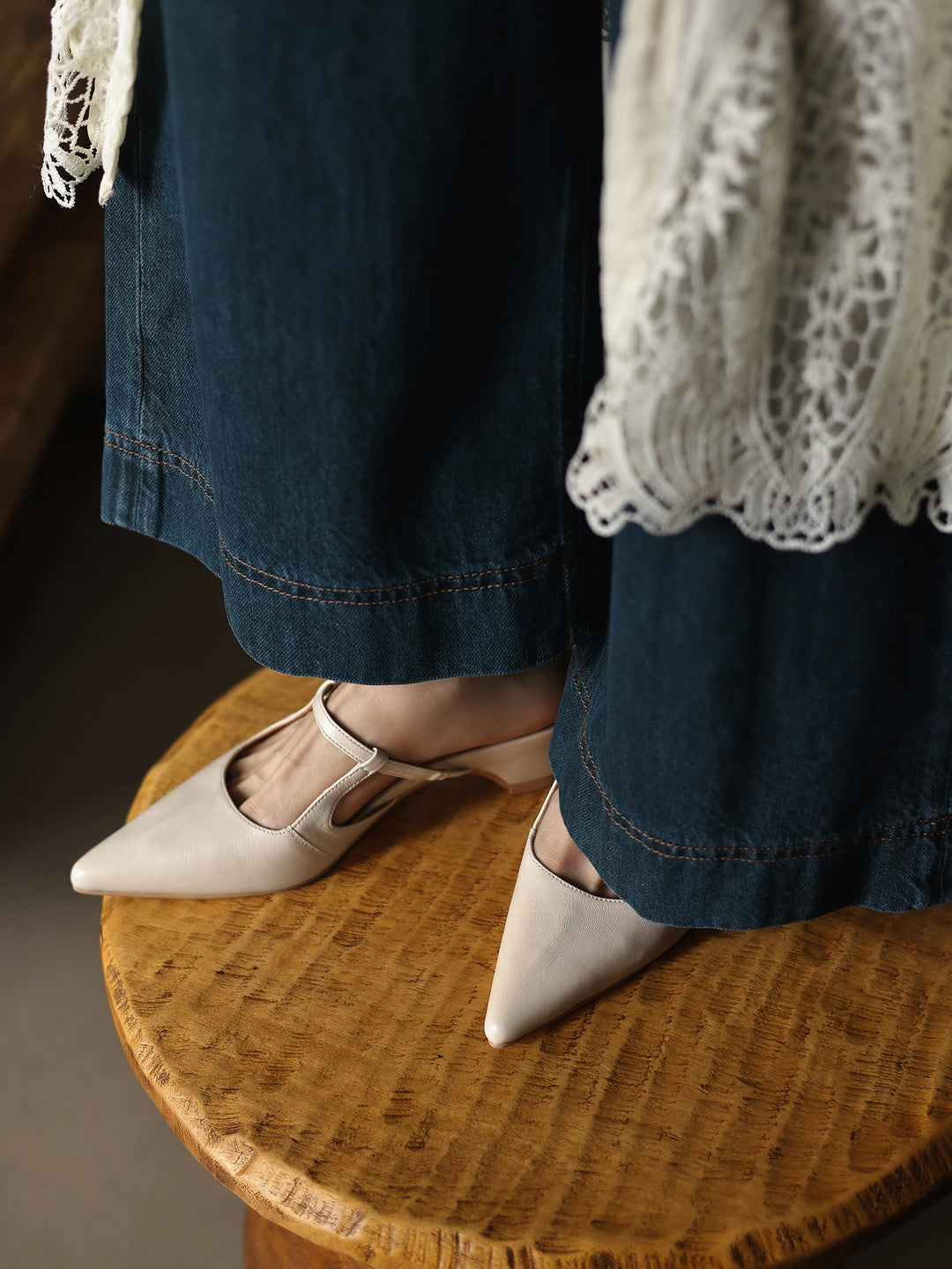 Noelle Leather Mules
