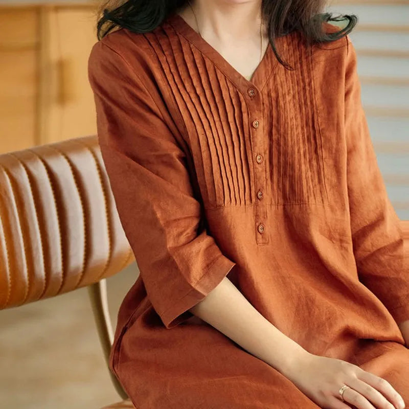 Laurie Linen Midi Dress